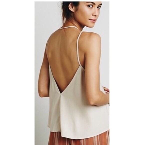 Free People Shimmy Shaker Strappy in Beige Tank Women's Size Small front Button - Picture 3 of 9